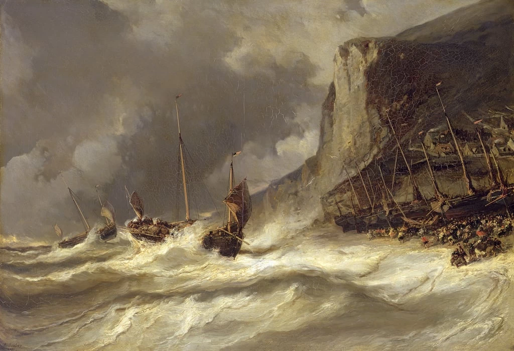 Tempesta sulla costa a Etretat, in Normandia, 1851 - Hamburger Kunsthalle, Hamburg